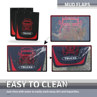 Mud Flaps for Semi Truck, 24''X30'' Heavy-Duty Mud Guards Splash Flaps，Black Semi Mud Flaps for Trailer Freightliner Kenworth Peterbilt - Image 7