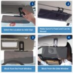 Sun Visor Extender – Sun Blocker for Car – Anti-Glare Non-Polarized Car Visor Extender – Glare Guard Car Visor Extension for Night Driving, Universal Angle Adjustable UV 400 Protector - Image 8