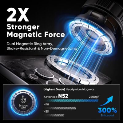 Phone Holders for Your Car, Car Phone Holder for Magsafe [Upgraded Strongest Suction & Magnetic] 360° Adjustable Magnetic Car Phone Mount for Your Car/Gym/Mirror Mount for iPhone & Android | Best Gift - Image 4