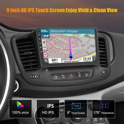 Car Radio for Chrysler 200 200C 2015-2017, 4GB RAM + 64GB ROM 9” HD Touchscreen Car Stereo – Android 12 System, Wireless CarPlay & Android Auto, GPS Navigation & Bluetooth, Back-up Camera, FM Radio - Image 7
