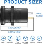 12V USB Outlet 3 Port Car Charger Socket, 78W Dual PD USB C 30W and Quick Charge3.0 Port Aluminum Charger Waterproof with Voltmeter and Button Switch for Boat Marine Motorcycle RV Truck Golf Cart, etc - Image 6