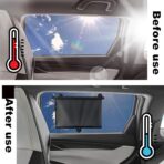 Vrasly 2 Pack Roller Car Side Window Sun Shade, Retractable Car Window Shade for UV and Sun Glare Protection (18"x20") - Image 4
