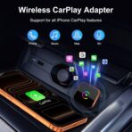 Denash 2 in 1 Wireless CarPlay and Android Auto Adapter, Fast Auto-Connect Plug & Play CarPlay Dongle, No Delay Car Play Adapter with USB/USB-C Port for iPhone & Android (Color Pattern) - Image 4
