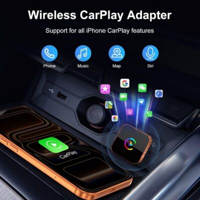 Denash 2 in 1 Wireless CarPlay and Android Auto Adapter, Fast Auto-Connect Plug & Play CarPlay Dongle, No Delay Car Play Adapter with USB/USB-C Port for iPhone & Android (Color Pattern) - Image 4