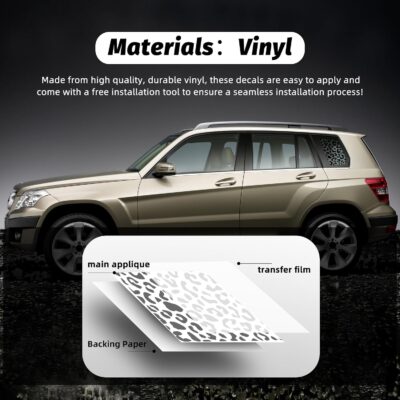 Rear Quarter Window Leopard Cheetah Decal for Car SUV Trucks, Universal Matte Back Leopard Cheetah Side Window Vinyl Sticker, Free Installation Tools (A Pair) - Image 4