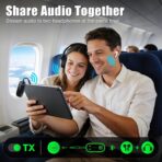 2026 Upgraded Pro Bluetooth 6.0 Transmitter Receiver|Bluetooth Adapter for TV/Airplane/Gym to Wireless Headphones/All Airpods,Dual Link & Low Latency,Wireless Adapter for Car/Home Stereo - Image 5