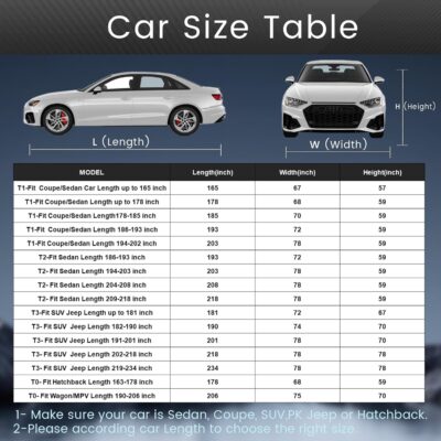 2026 Upgrade Car Cover Waterproof All Weather, Heavy Duty Full Exterior Cover Universal Fit Coupe Ford Mustang/Shelby, Chevrolet Camaro/Corvette, Kia Optima, Audi A4/A5, BMW 5 Series 525i etc. - Image 6