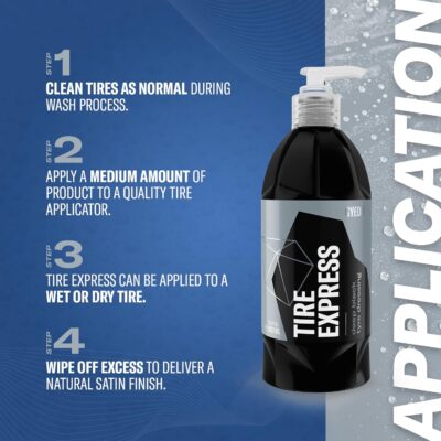 Gyeon Tire Express Satin‑Finish Tire Dressing Water Based UV Protection Self‑Cleaning Long Lasting Factory‑Fresh Look Easy Wet Or Dry Application Deep Natural Tire Revitalizer - Image 4