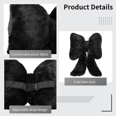 OMISTAR 2 PCS Cute Butterfly Neck Pillow for Car, Plush Headrest Pillow with Adjustable Strap, Soft and Comfortable Car Neck Support Cushion - Image 4