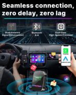 Omeyo Wireless CarPlay Adapter for CarPlay & Android Auto, Auto Connect 2026 Wireless Upgrade, Plug & Play 5.8GHz WiFi in 10s, Stable No Lag for Factory Wired Cars, Compatible with iPhone & Android - Image 3