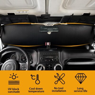 Windshield Sun Shade for Jeep Wrangler TJ JK JL & Gladiator JT 2/4 Door,Duck Sun Shade,Sunshade Windshield for Jeep Wrangler - Image 6