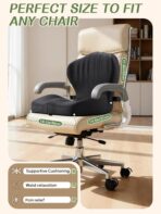 Benazcap Memory Foam Seat Cushion with Lumbar Support Pillow for Office Chair, Car & Gaming Seat, Wheelchair, Ergonomic Design for Sciatica & Tailbone Pressure Relief, Black - Image 6