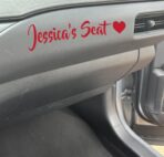 Design Your Own Girlfriends Wifes Seat Passenger Princess Vinyl Name Decal Sticker for Cars, Trucks, Dashboard, Door Handles, Windows, and Vehicles (Glitter Colors Available) - Image 2