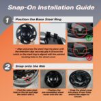 16 Inch Hubcaps Compatible with 1992-2014 Ford E150 E250 E350 Van 8 Lug Factory Steel Wheel, Snap-On Wheel Covers, Durable ABS Replacement Hubcaps Set of 4 (Black) - Image 3