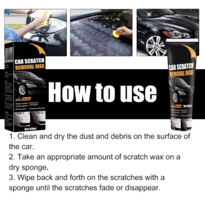 【2Packs】 Scratch Remover for Vehicles Car Scratch Remover Paste New Upgrade for Deep Scratches with Wipe & car Polish Sponge Buffing Compound for Car Paint Restorer - Image 5