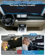 for Altima Windshield Sun Shade Sunshade for Nissan Altima Sedan 2007-2012 Windshield Cover Front Window Sun Shield Foldable Sun Visor Protector UV Heat Protection Car Accessories - Image 3