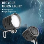 12W Super Bright Electric Bike Headlight, 36V-60V Universal LED Front Bike Light for Ebike, Scooter, Electric Dirt Bike Road Bike - Easy Install Night Riding Light with Horn - Image 4