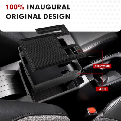 Autorder Center Console Organizer for 2019-2026 Toyota Corolla/ 2022-2026 Corolla Cross Accessories Car Armrest Storage Box Middle Console Tray Container with Non-Slip Silicone Mats - Image 6