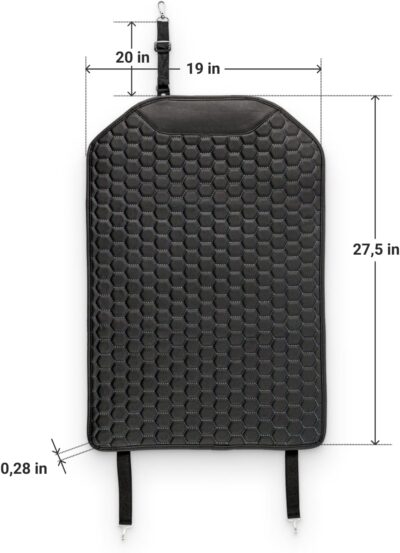 Owleys Kick Mat Back Seat Protector - Car Back Seat Cover for Kids Feet - Waterproof & Sturdy Protector for Upholstery from Dirt, Mud, Scratches and Stain (Black) - Image 2