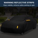 X AUTOHAUX Car Cover for Honda Civic Sedan/Coupe 210D-PU Outdoor Full Car Cover All Weather with Door Zipper for Waterproof Windproof Sun Rain Snow Protection - Image 5