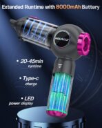 Handheld Car Vacuum Portable Cordless 25000Pa High Power Small Mini Hand Vacuum Rechargeable 4-in-1 Wireless Handheld Vac for Car Office Desktop Home Cleaning Ideal Gifts for Men & Women - Image 5