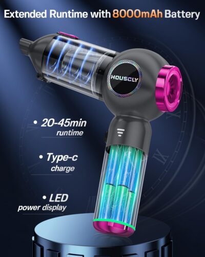 Handheld Car Vacuum Portable Cordless 25000Pa High Power Small Mini Hand Vacuum Rechargeable 4-in-1 Wireless Handheld Vac for Car Office Desktop Home Cleaning Ideal Gifts for Men & Women - Image 5