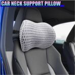 Ergonomic Memory Foam Car Neck Pillow with Adjustable Strap & Machine-Washable Cover - Long-Lasting Support for Long Drives & Office Use(Gray) - Image 6
