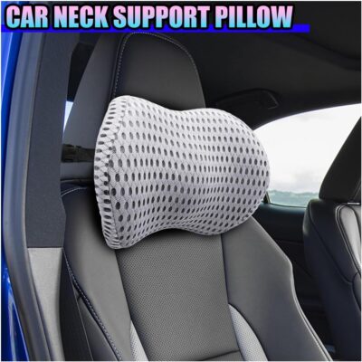 Ergonomic Memory Foam Car Neck Pillow with Adjustable Strap & Machine-Washable Cover - Long-Lasting Support for Long Drives & Office Use(Gray) - Image 6