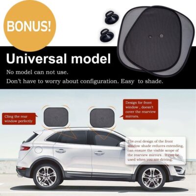 Big Ant Windshield Sun Shade + Bonus Car Window Shade, Car Sun Shade Keeps Vehicle Cool-UV Ray Protector Front Windshield Sunshade Fit for Most Cars SUV Trucks Minivans(55.1 x 27.5 inches) - Image 4