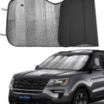 Big Hippo Front Car Sun Shade Windshield, Jumbo/Standard Sunshade Keeps Vehicle Cool UV Ray Sun Visor Protector Sunshades - Easy to Use Folding Sun Shade - Silver/Black Sides(Size: 55.16 X 27.5inch)