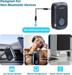 Bluetooth AUX Adapter for Car, Auxiliary Bluetooth Adapter for Car Music & Handsfree Call, 11H Battery Life Wireless Music Receiver for Home Stereo Volume Control, KAIY Wireless Receiver - Image 5