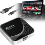 3-in-1 Wireless CarPlay Adapter & Android Auto Wireless Adapter, Plug & Play, Easy Setup, Supports Netflix, YouTube, TF Card, and More for Cars with OEM Wired CarPlay/Android Auto