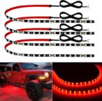 Red Led Strip Lights 24" Connectable 12V Led Light Strip for Cars Golf Cart Boat Marine Motorcycle Interior & Exterior Waterproof Car Light Strip, 4Pack