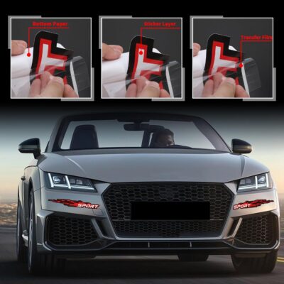 TOMALL 6Pcs Sport Flame Graphics Car Body Side Stickers Flame Racing Sports Stripe Decal for Car Universal Vinyl Self-Adhesive Decal Decoration Accessories for Truck SUV Off-Road Vehicles (Red) - Image 3