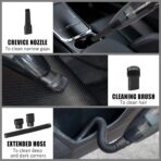 AUTODECO Car Cleaning Kit, Car Vacuum Interior Detailing Cleaner Kit with High Power Handheld Vacuum, Brush Set, Windshield Tool, Duster, Towels, Complete Car Care Tools for Women (Black) - Image 3