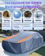 Full Enclosed Car Cover Universal Fit for Wrangler 4 Door/Grand Cherokee,Outback,BMW X3/X5,Lexus RX350,4Runner/Highlander,Audi Q5,Macan/Cayenne,Model y,Equinox,Edge,Infiniti QX50/55,MDX/RDX - Image 3