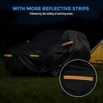 Winter Car Cover for GMC Acadia 2007-2025, Heavy Duty SUV Full Car Cover Waterproof All Weather Outdoor for Hail Snow Ice Rain Sun UV Dust Protector, with Driver Side Zipper & Reflective Strips - Image 5