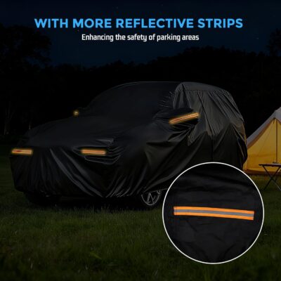 Winter Car Cover for GMC Acadia 2007-2025, Heavy Duty SUV Full Car Cover Waterproof All Weather Outdoor for Hail Snow Ice Rain Sun UV Dust Protector, with Driver Side Zipper & Reflective Strips - Image 5