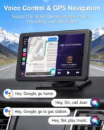 Carplay Screen for Car, Upgrade 7" HD Wireless Apple Carplay & Android Auto Touchscreen- Car Play Screen Stereo with Backup Camera, Mirror Link/Voice Control/Music Play/GPS Navigation -for All Vehicle - Image 3
