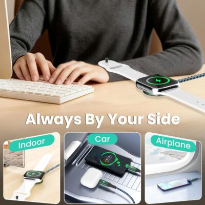 Travel Essentials for iPhone iWatch Charger, 3 in 2 USB Cable for iWatch/iPhone Charger/L Port, Beach Vacation Essentials USB C Cord Compatible with iWatch 10-1/iPhone 17-11/PS/Galaxy/Car, 2Pack 5FT - Image 7