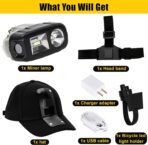 Rechargeable LED Headlamp with Spotlight and Floodlight High Brightness Mining Headlamp Waterproof Hard Hat Light for Hunting, Camping, Night Work, Caving (M60 Miner Lamp Kit+Black hat) - Image 7