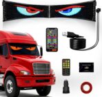2PCs Programmable Scrolling Led Eyes Display, 23.62"x4.72" Flexible Devil Eyes Windshield with Remote and APP Control, Led Sign for Cars/Trucks/SUVs, Customizable Digital Display for Store School Hotel Party
