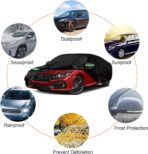 Waterproof Car Cover Replace for 2011-2023 Honda Civic Hatchback, 6 Layers All Weather Custom-fit All Weather Car Covers with Zipper Door & Windproof Bands for Sun Snow Rain Dust Protection - Image 5