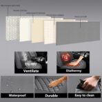 NS YOLO Full Coverage Leather Car Seat Covers Full Set,Waterproof Seat Covers for Cars,SUVs Pick-up Truck, Car Seat Cushion,Car Seat Protector,Grey Seat Cover with 5 Seats - Image 6