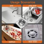 Disposable Hair Drain Stickers, New Upgrade Disposable Floor & Shower Drain Hair Catcher, Bathroom Shower Drain Protector with Mesh Cover & Square Screen (10) - Image 3