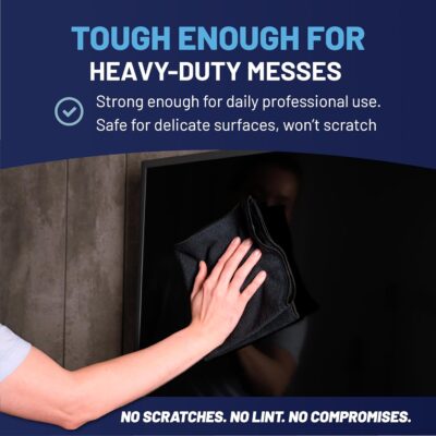 Microfiber Wholesale MW Pro 16x16 Auto Detailing Towels - Plush Car Drying Cloths for Wax Removal, Interiors & Body Shops - Scratch Free (Black, 12-Pack) - Image 6