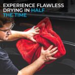 The Rag Company - The 1500 - Heavy Duty Car Drying Towel; Perfect for Trucks, Commercial Vehicles, RVs, Boats, and More; Premium 70/30 Blend Twist Loop Design, 1500gsm, 30in x 30in, Red - Image 6