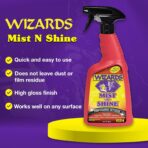 Wizards Mist-N-Shine Detail Spray - 22 Oz - Multi-Purpose High Gloss Finish Waterless Quick Detailer Spray for Glass, Chrome, Paint and Plastics - Car Exterior Cleaner for Auto Detailing Supplies - Image 2