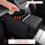5 in 1 Car Center Console Cover, Armrest Pad with 2 Storage Pockets, Cup Holder, Tissue Box Slot, Phone Holder, Universal Car Interior Organizer (Black) - Image 7