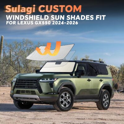Windshield Sun Shade for Lex-us GX550 GX 550 2024-2026 Custom Fit Accordion Folding Design Window Sunshade Car Accessories, Full Coverage Sun Visor Protector - Blocks 99% UV Rays - Image 6